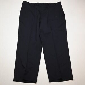 Pronto Uomo 38x28 Navy Blue 100% Wool Flat Front Straight Dress Mens Pants